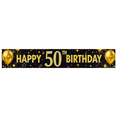 thumbnail image 2 of Gilded Happy 50th Birthday Banner with Balloon Firework and Sparkle Elements Backdrop Decoration for Birthday Party Photography Props Celebrations Decorations, 2 of 6