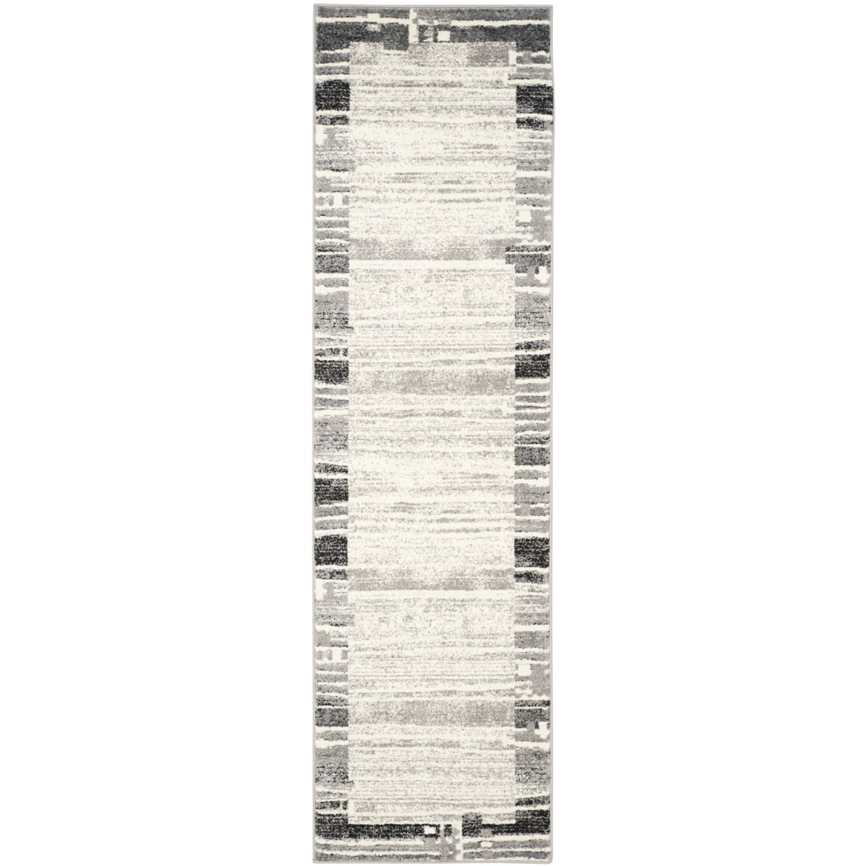 SAFAVIEH Evoke Roydon Bordered Runner Rug, Cream/Dark Grey, 2' x 8'