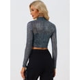 thumbnail image 4 of Chaqueta Allegra K Disfraz Lunares Semitransparentes Azul Marino XS, 4 of 6
