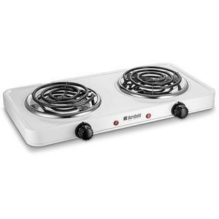 Single Electric Burner 1000W Portable Hot Plate Cast-Iron 7in by Durabold  USA, Black 