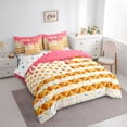 thumbnail image 2 of Erosebridal Waffle American Flag Bedding Comforter Set for Kids, Pink Ice Cream Drip Full Bedding Set, Colorful Polka Dots Reversible, 7-Piece, 2 of 6