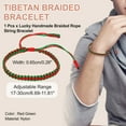 thumbnail image 2 of Pulsera trenzada Uxcell, pulsera de cuerda tibetana hecha a mano, pulsera de protección de oración de buena suerte, tamaño ajustable para regalos, aniversario, familia, rojo verde, 2 of 6