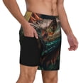 thumbnail image 2 of Fuzoiu Realistic Colorful Chameleon Print Men's Swim Shorts,Quick-Dry Double-Layer Swim Trunks,Board Trunks,Beach Shorts Swimwear Bathing Suits-Small, 2 of 6