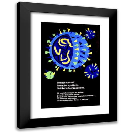 National Institutes of Health 11x14 Black Modern Framed Museum Art Print Titled - Protect Yourself; Protect Our Patients; Get the Influenza Vaccine
