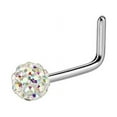 thumbnail image 2 of Nose Piercing Ring Ferido Ball 316L Surgical Steel L Bend Nose Stud 20ga 1/4", 2 of 5