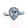 thumbnail image 2 of 14K White Gold 2 Carat Pear Cut CZ Halo Wedding Engagement Ring, 2 of 3