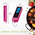 thumbnail image 5 of TruTemp Compact Battery Powered Digital Folding Meat Thermometer with Carabiner Clip, Pink, 5 of 8