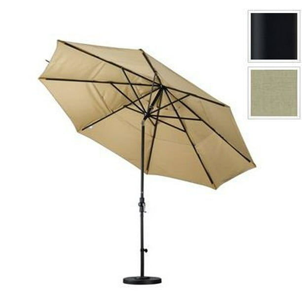11' Aluminium Marché Umbrella Collier Inclinaison DV Mat Noir/pacifica/violet