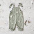 thumbnail image 6 of mgoYE Baby Girl Overalls Romper with White Floral Embroidery, Suspender Jumpsuit Pants Clothing Outfit for Toddlers, 6 of 7