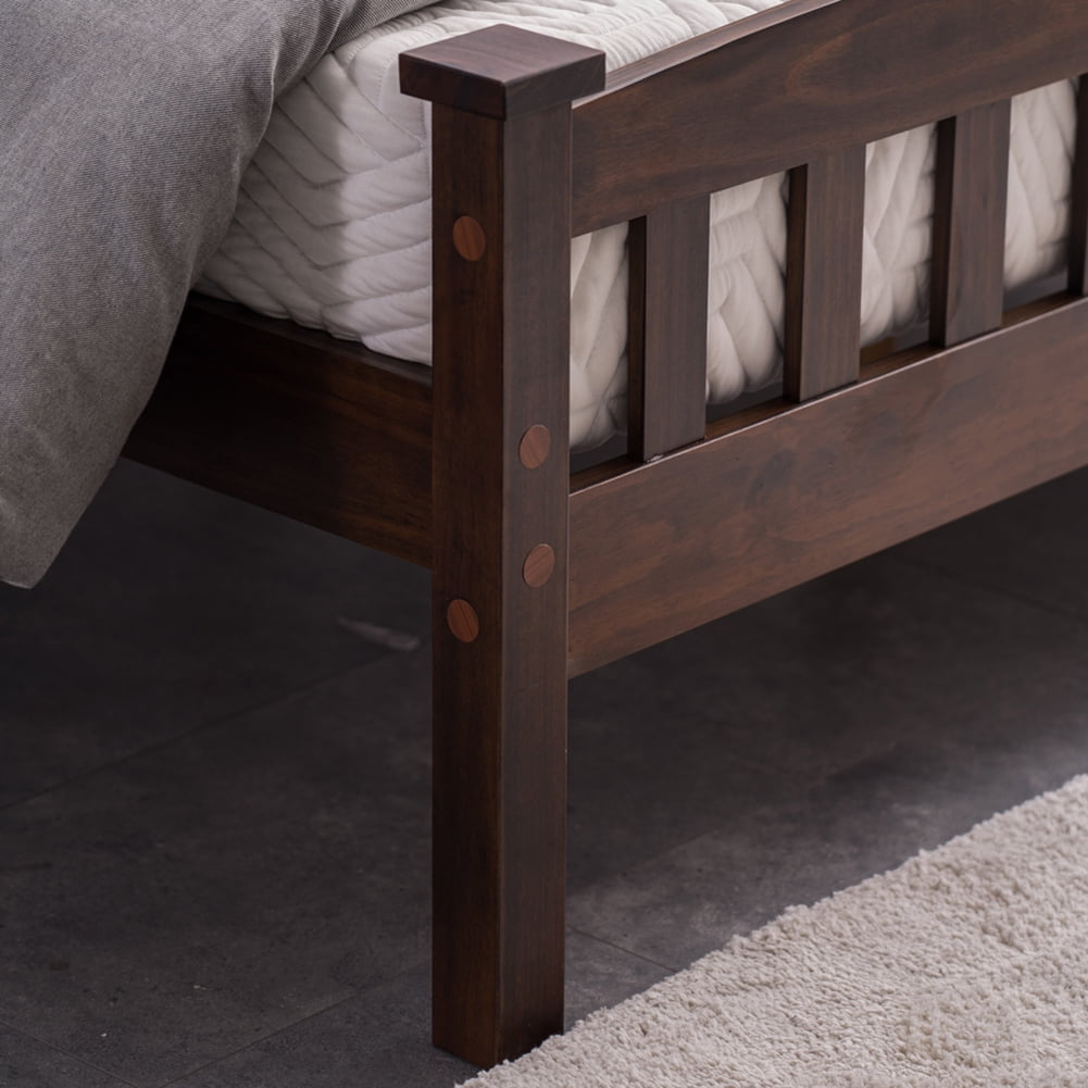 Kadyn Full Platform Bed Frame, Modern Full Size Bed Frame with Headboard, Walnut Full Size Bed for Bedroom Kadyn Full Platform Bed Frame, Modern Full Size Bed Frame with Headboard, Walnut Full Size Bed for Bedroom