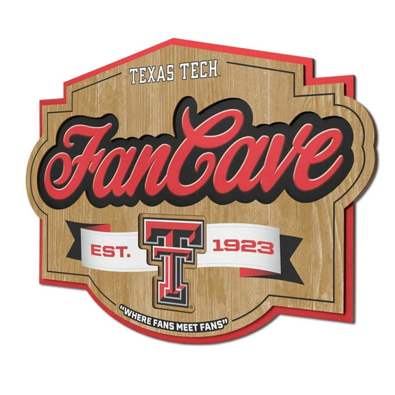 YouTheFan NCAA Texas Tech Red Raiders Fan Cave Sign