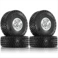 thumbnail image 1 of 4 Ruedas Todoterreno de 116 mm con Bujes Hexagonales de 12 mm para Coches de Carreras RC 1/10 4WD Nitro //// Plateados, 1 of 8