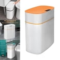 thumbnail image 3 of Cubo de basura inteligente de 16 tapa de plástico capacidad, resistente al agua, de movimiento, cubo de basura doméstico para naranja Baoblaze bote de basura sin contacto, 3 of 7