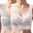 thumbnail image 2 of Ramiter Womens Lingerie Women Sexy Lace Front Button Shaping Cup Adjustable Shoulder Strap Large Size Underwire Bra L,Pink, 2 of 4