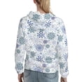thumbnail image 7 of Kdxio Retro ice blue snowflakes Print Womens Oversized Hoodies Sweatshirts Hooded Pullover Tops Sweaters Casual-Medium, 7 of 7