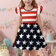 thumbnail image 4 of ZACPNCV Girls 4th of July Dress Toddler Girl USA Flag Dresses Flutter Sleeve Patriotic Clothes Independence Day Outfits Blue 13-14 Years, 4 of 6