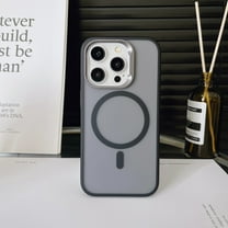 ELEHOLD Full Body Clear Case for iPhone 15 Pro Max, Magnetic Case Translucent Matte Magnetic Shockproof Phone Case for Women Men,Black