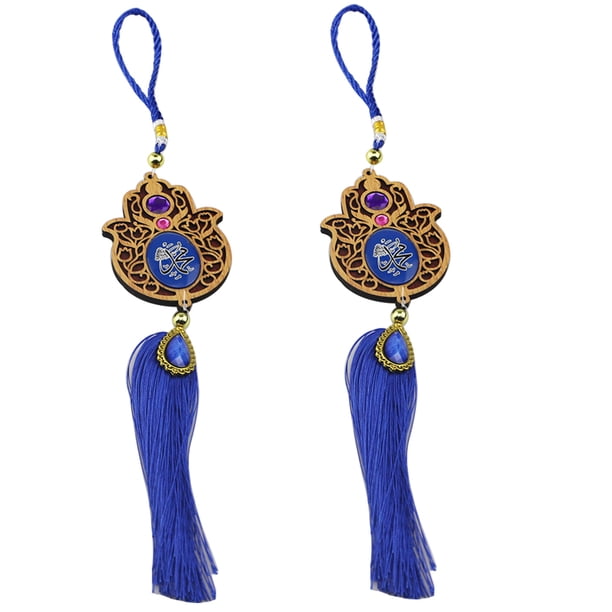 Inteprter 2 piezas Lasser Bairam Corban Festival colgante estilo islámico decoración plástico resina colgante ornamento regalos espejo retrovisor Artesanía JM01855 Inteprter HA012513-01