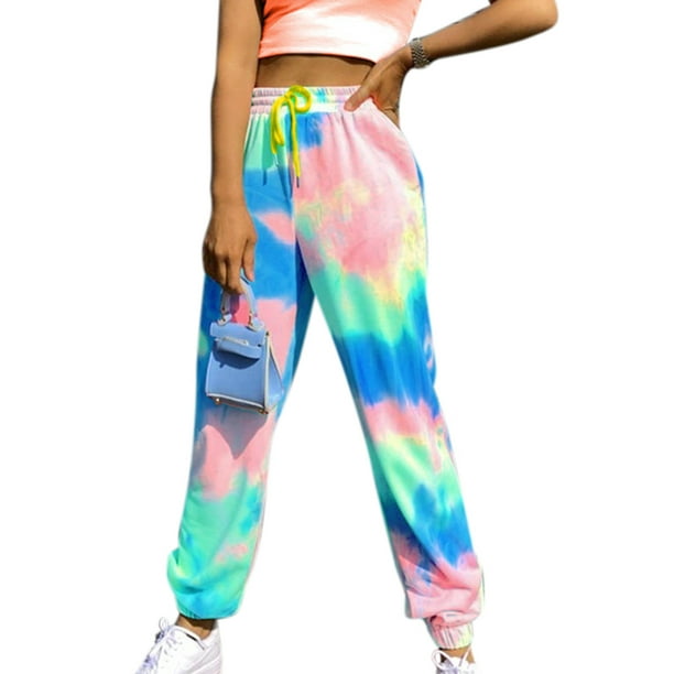 drawstring waist tie dye sweatpants