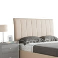 thumbnail image 2 of Benzara Leatherette Wrapped Queen Bed with Vertical Tufting on Headboard, Cream, 2 of 5