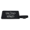 thumbnail image 3 of ThisWear Retirement Gifts for Women The Sun Sand & A Drink in My Hand 2-pack Laser Engraved Leatherette Luggage Tags Black, 3 of 4