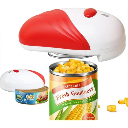 Can Opener, One-Touch Automatic Can Opener for Seniors with Arthritis, Hands-Free Can Opener for Almost Can Sizes, Smooth Edge & Food-Safe Kitchen Gadgets(Red)