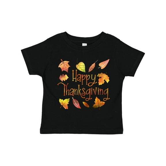 Inktastic Happy Thanksgiving Fall Leaves in Autumn Colors Boys or Girls Toddler T-Shirt