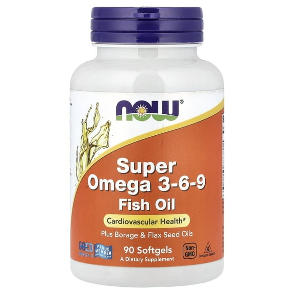 NOW Super Omega 3-6-9 Softgels, 1200 mg, 90 Count