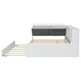 thumbnail image 6 of Wood Full Size platform bed with Trundle, Shelves and Storage Headboard(White), 6 of 12