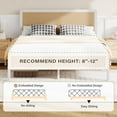 thumbnail image 3 of 4 EVER WINNER Queen Size Bed Frame, Rattan Bed Frame with Natural Rattan Headboard and Footboard, No Box Spring Needed, White, 3 of 7