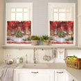 thumbnail image 2 of Christmas Red Kitchen Curtains and Valances Set, Rod Pocket Curtains Tier Farmhouse Window Curtains 36 Inch Length, Winter Pine Tree Cottage Town Snowflake 3 Piece Kitchen Curtains Set, 2 of 6