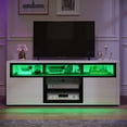 Dextrus High Gloss TV Stand with LED Ambient Lights, Modern TV Stand