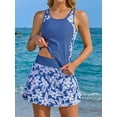 thumbnail image 5 of Asoul Tankini Swimsuits for Women Two Piece Bathing Suits Tummy Control Ruched Swim Suits with Skirt, 5 of 9