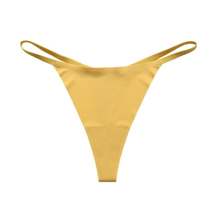 Ruimatai Womens Cotton Underwear Thongs Fashion Women Solid Color Low Waisted Lace Thong Breathable No Show Bikini Panties