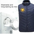 thumbnail image 5 of REORIAFEE Heating Vest Electric Heated Warm Unisex with 9 Heating Zones Heated Coat without Power Bank USB Rechargeable Washable Heated Jacket Activity Waistcoat Blue XXXXXL, 5 of 5