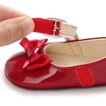 thumbnail image 5 of Baby Girls Bowknot Mary Jan Flats Soft Rubber Sole Toddler Walking Shoes Infant Princess Crib Wedding Dress Shoes for 0-18 Months, 5 of 9