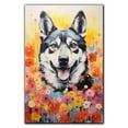 thumbnail image 3 of Thuan Akita Dog Flower Art Print Canvas, Wall art Painting Decor, Puppy Pop Art Home Decor Artwork For Bedroom Living Room Bathroom Decor, Puppies Colorful Photo, 3 of 6