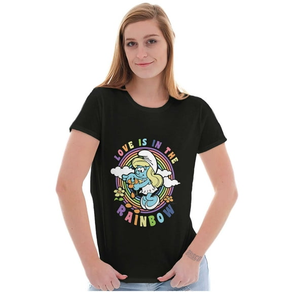 Smurfette Love is in the Rainbow Women's T Shirt Ladies Tee Brisco Brands S