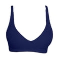 thumbnail image 2 of Women's Lingerie Lace Bra with Halter Neck,Sexy Deep V Plunge Wireless Bralette for Romantic Date Night,Size A-C Dark Blue X-Large, 2 of 3