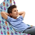 thumbnail image 1 of Alien Lounger Chair Bag, Repeating Print of Colorful Robots Mechanical Design of Funny Shapes, High Capacity Storage with Handle Container, Lounger Size, Pale Blue and Multicolor, by Ambesonne, 1 of 5