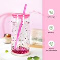 thumbnail image 3 of 16 oz Acrylic Snow Globe Tumbler Snow Globe Cups Double Wall Snowglobe Tumbler with Pre Drilled Hole Clear Plastic Cups with Colorful Lids and Straws for Iced Coffee Boba Juice Soda 25 Pack, 3 of 7