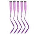 thumbnail image 2 of Highlights Hairpiece, Long 10pcs Colored Hairpiece Straight Fashionable  For Girls For Cosplay Events Gradient Purple, 2 of 8