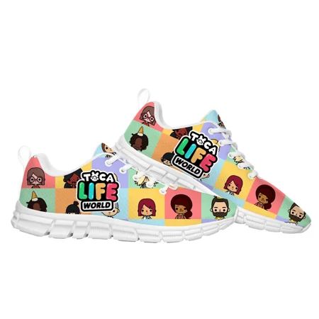 

Toca Life World Sports Custom Shoes High Quality Cartoon Game Men Women Teenager Sneaker Fashion Tailor Made Couple Built Shoes