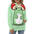 thumbnail image 4 of Cute Frog with Mushroom Hat Men's Women Vintage 3D Hooded Sweatshirt - All-Season Loose Fit Streetwear, 4 of 6