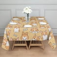 thumbnail image 3 of Corgi Dog and Footprints Square Tablecloth,Waterproof Square Table Cover,Wipeable Spillproof Washable Table Cover for Home Kitchen Party Decor 60"x60"(152x152cm), 3 of 6