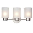 thumbnail image 3 of Westinghouse Lighting 6126500 Sylvestre Three Light Wall Fixture with Clear Seeded Glass, Walnut, 3 of 5