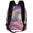 thumbnail image 3 of Lsque Colorful Cloud White Horse Pattern Backpack – School Travel Canvas Daypack with Ergonomic Padded Straps, Multiple Compartments & Leather Handle, 3 of 5