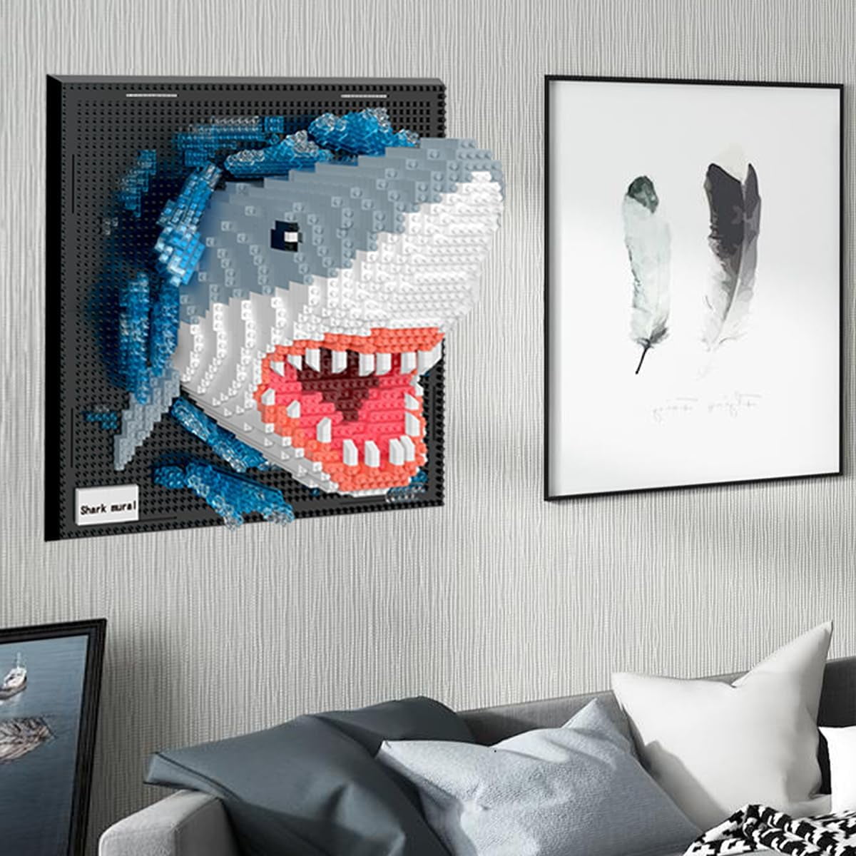 Wall Art Shark Building Blocks Set,(2166 Pieces) Toys Gifts for Kid and Adult