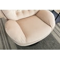 thumbnail image 5 of Velvet Upholstered Swivel Accent chair with Ottoman Set, Comfy Chaise Lounge Chairs with 360 Degree Swiveling, for Bedroom, Modern TV Chair with Footrest for Livingroom, Beige, 5 of 9