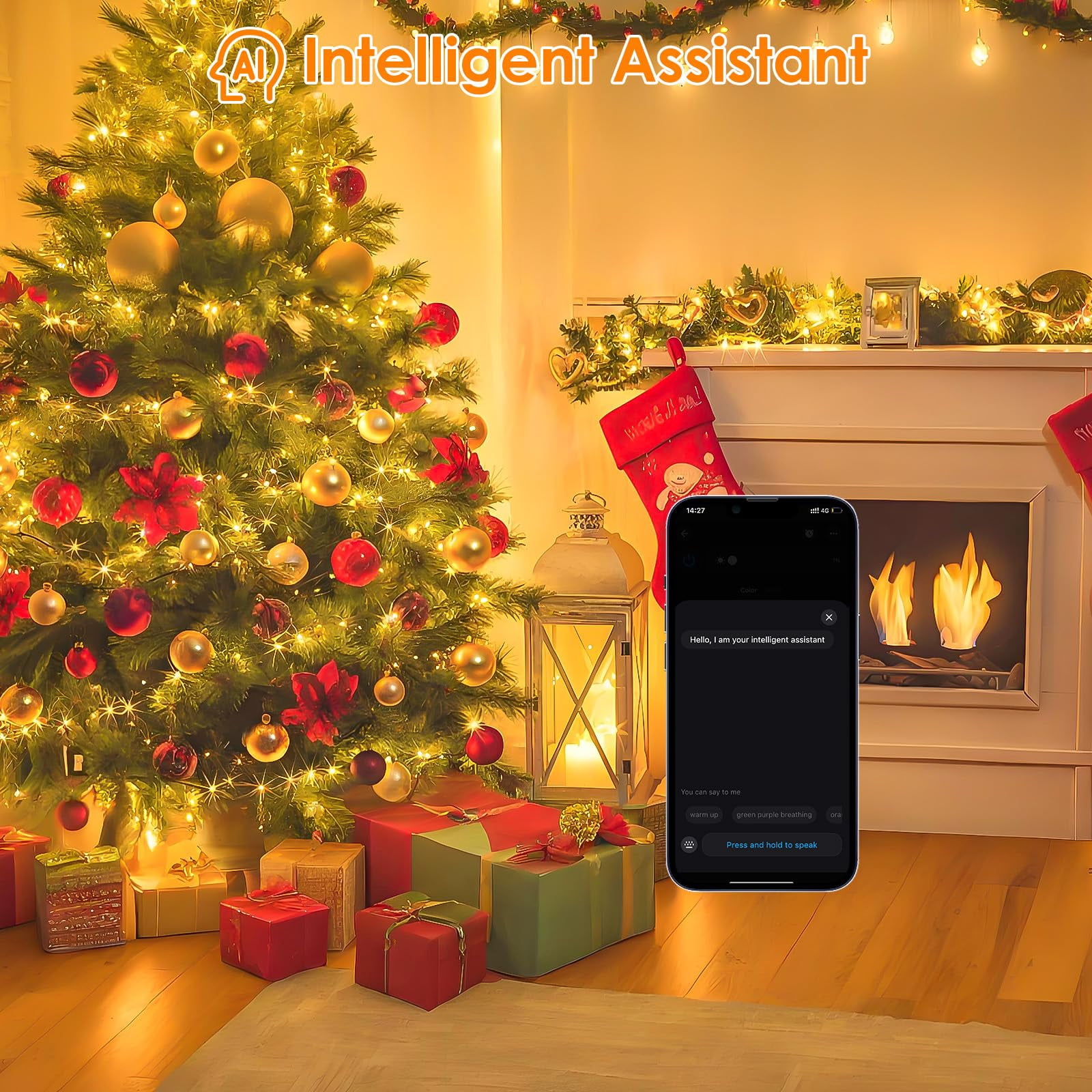 Smart Color Changing Christmas Lights, 66 FT 200 LED RGB String Lights with Remote App Control and Timer, Music Sync Multiple Modes Twinkle Mini Light Waterproof Indoor Outdoor